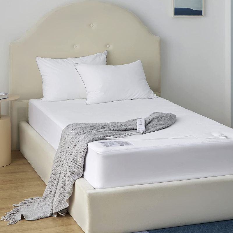 Photo 1 of Bedsure Heated Mattress Pad Twin - Quilted Electric Twin Mattress Pad with 5 Heat Settings, 10 hr Timer with Auto Shut Off (Twin, 39"x75")