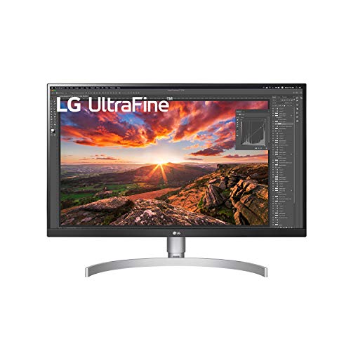 Photo 1 of LG 27UN850-W 27 Inch Ultrafine UHD IPS Display with VESA DisplayHDR 400, USB Type-C and 3-Side Virtually Borderless Display with Height/Swivel/Pivot/Tilt Adjustable Stand, Silver