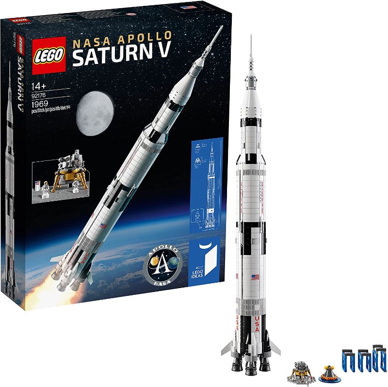 Photo 1 of LEGO 92176 Ideas NASA Apollo Saturn V Space Rocket and Vehicles, Spaceship Collectors Building Set with Display Stand