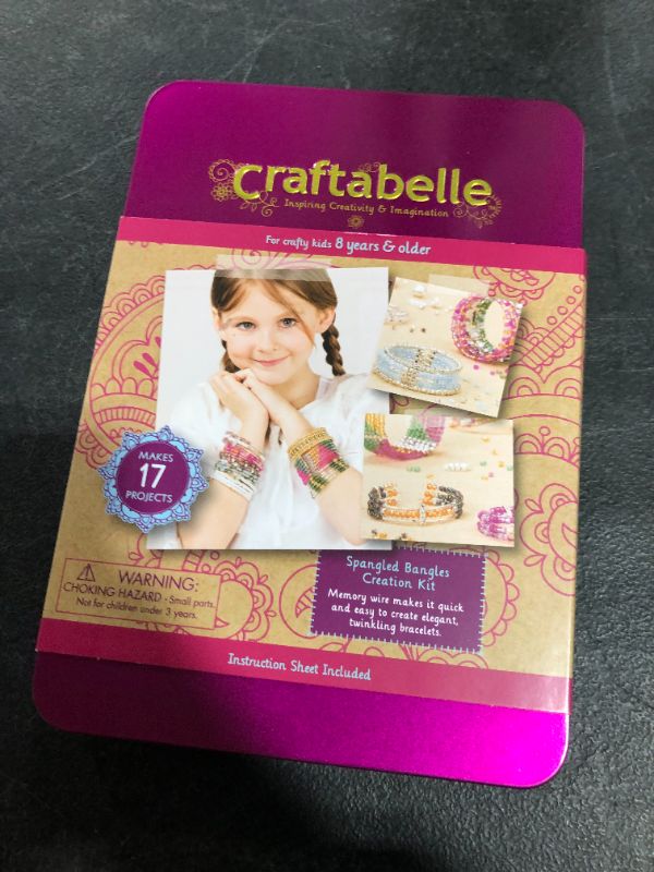 Photo 2 of Craftabelle – Spangled Bangles Creation Kit – Bracelet Making Kit – 366pc Jewelry Set with Memory Wire – DIY Jewelry Kits for Kids Aged 8 Year
