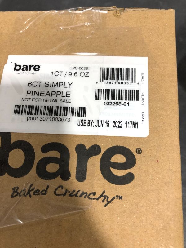 Photo 2 of bare Baked Crunchy Simply Pineapple Chips, Fruit Snack Pack, Gluten Free, 1.6 Ounce (Pack of 6)
