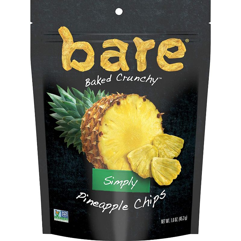 Photo 1 of bare Baked Crunchy Simply Pineapple Chips, Fruit Snack Pack, Gluten Free, 1.6 Ounce (Pack of 6)
