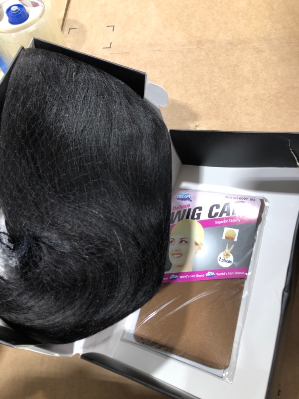 Photo 2 of Alliggic Hair 4x4 Short Bob Wigs Human Hair Lace Closure Wigs For Black Women Brazilian Virgin Hair Straight Bob Wigs Remy Hair Wigs(10inch)
