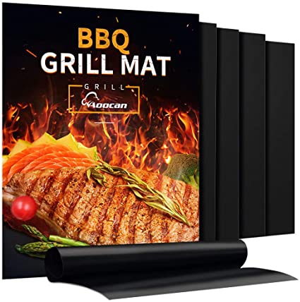 Photo 1 of Aoocan Grill Mat - Set of 5 Heavy Duty Grill Mats Non Stick, BBQ Outdoor Grill & Baking Mats - Reusable, Easy to Clean Barbecue Grilling Accessories - Work on Gas Charcoal Electric -