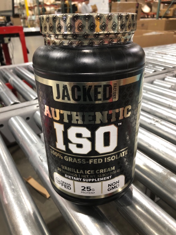 Photo 1 of Authentic ISO Grass Fed Whey Protein Isolate Powder - Low Carb, Non-GMO Muscle Building Protein w/ No Fillers, Mixes Perfectly for Post Workout Recovery, Vanilla - 2LB, 30 SV
