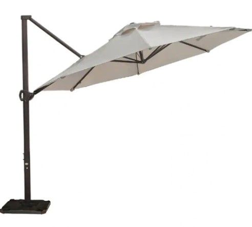 Photo 1 of Appa Patio 11 ft. Cantilever Push Tilt Patio Umbrella in Beige
