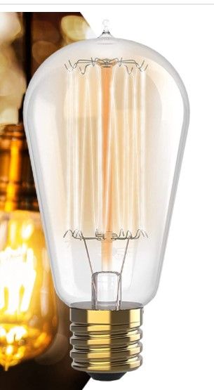 Photo 1 of 2 Pack of 60-Watt Equivalent ST19 Dimmable Spiral Filament Clear Glass E26 Vintage Edison LED Light Bulb, Daylight
