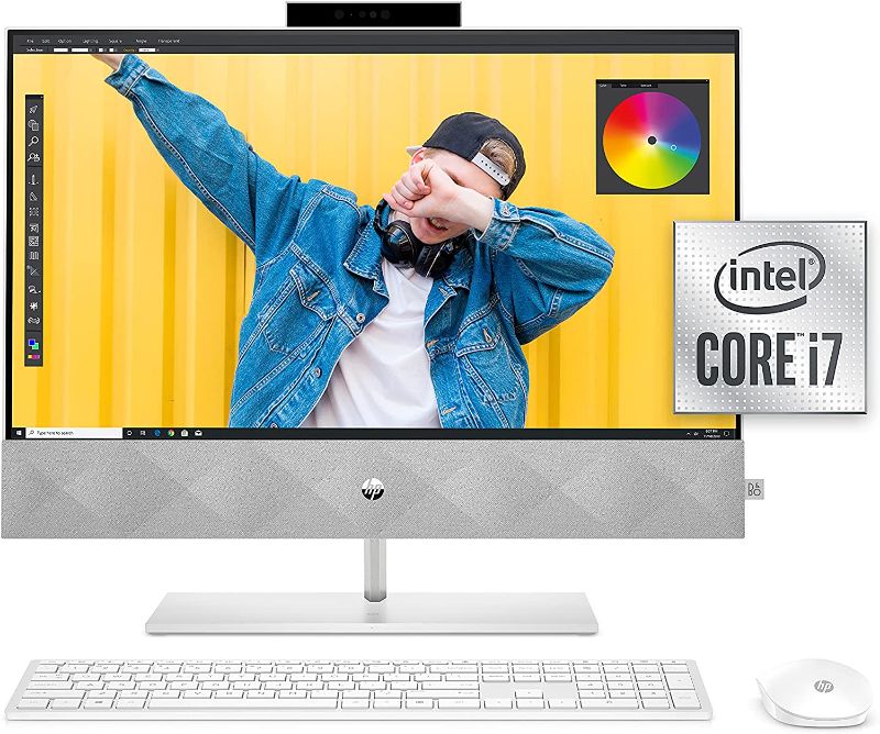 Photo 1 of HP 24 Pavilion All-in-One PC, 10th Gen Intel i7-10700T Processor, 16 GB RAM, Dual Storage 512 GB SSD and 1TB HDD, Full HD IPS 24 inch Touchscreen, Windows 10 Home, Keyboard and Mouse (24-k0080, 2020)
