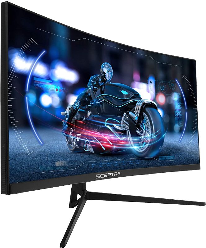 Photo 1 of Sceptre Curved 24" Gaming LED Monitor R1200 HDMI DisplayPort 165Hz 144Hz FreeSync G-Sync Compatible, Edgeless Build-in Speakers Machine Black 2021 (C2
