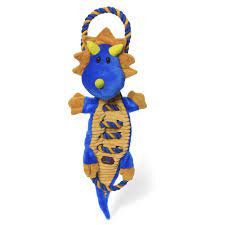 Photo 1 of Charming Pet Ropes-a-Go-Go Dragon Squeaky Plush Dog Toy
