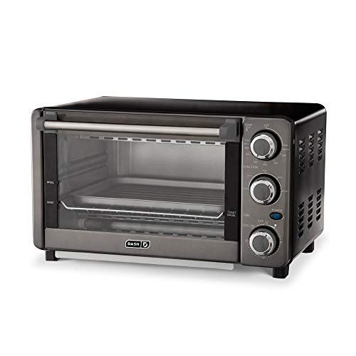 Photo 1 of Dash Express Countertop Toaster Oven with Quartz Technology, Bake, Broil, and Toast with 4 Slice Capacity and Pizza Capability - Black
