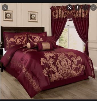 Photo 1 of Chezmoi Collection Royale 7-Piece Jacquard Floral Comforter Set...KING...
