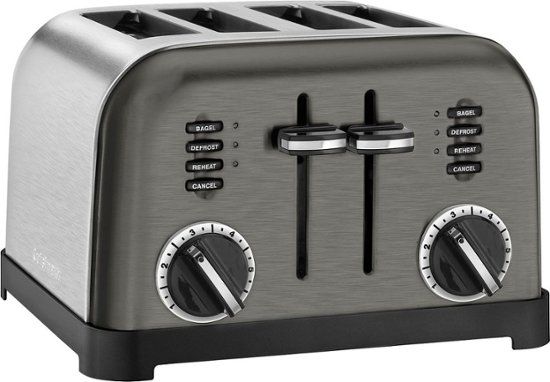 Photo 1 of Cuisinart - Classic 4-Slice Wide-Slot Toaster - Black/Stainless
