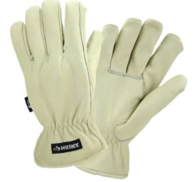 Photo 1 of Husky Medium Grain Cowhide Water Resistant Leather Work Glove