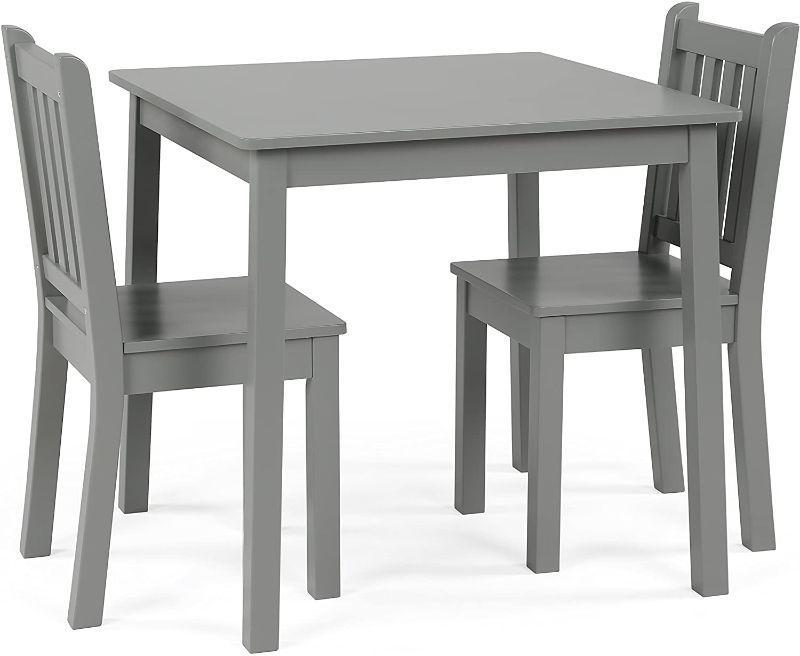 Photo 1 of PARTS! Humble Crew, Grey Kids Wood Table and 2 Chairs Set, Square
