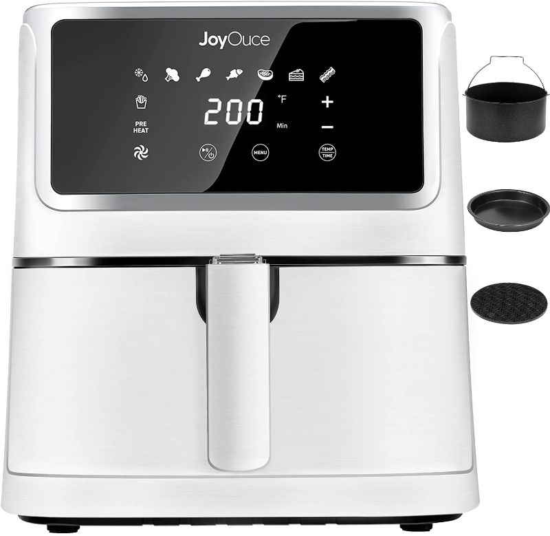 Photo 1 of JOYOUCE Premium Air Fryer Joy3 Family Size 5.8 QT with Extra Air Fryer Accessories for Oilless Cooking ,Smart Touch Screen with 8 Presets 1700W