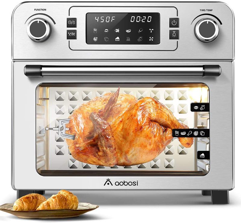 Photo 1 of Aobosi Toaster Oven Air Fryer Oven Toaster Convection Oven Digital Countertop Rotisserie Oven Pizza Oven 10-in-1 Multi-Function Toast/Roast/Broil/Bake/Dehydrate|Large 24Qt|Recipe|1700W 16x13x16"