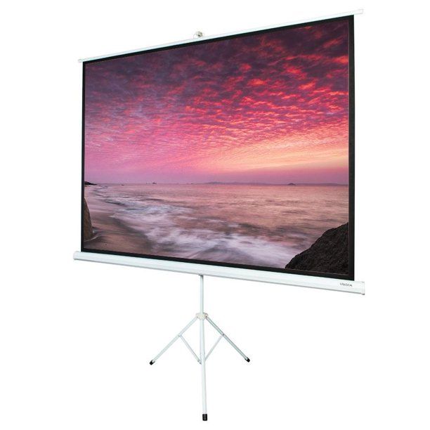 Photo 1 of 100 inch Projector Screen with Stand Outdoor Portable Pull Down Movie Screen for Home Theater Movie Meeting Projection Tripod Stand