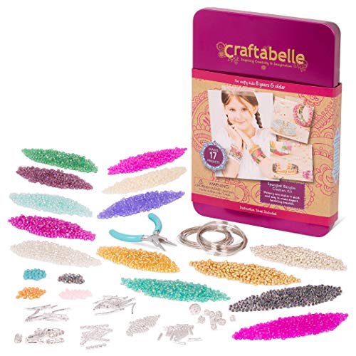 Photo 1 of 2pc Craftabelle – Spangled Bangles Creation Kit – Bracelet Making Kit – 366pc Jewelry Set with Memory Wire – DIY Jewelry Kits for Kids Aged 8 Year