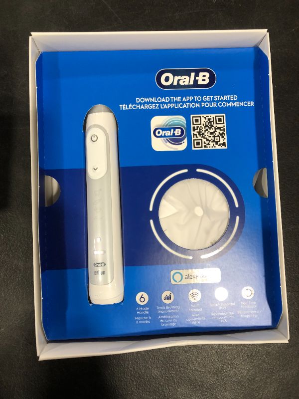 Photo 2 of Oral-B Electric Toothbrush, Alexa Built-in, Amazon Dash Replenishment Enabled, White, Smart Brushing System