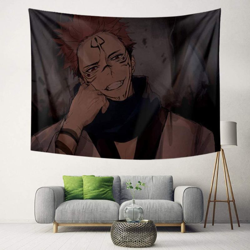 Photo 1 of Anime Tapestry for Teens Boys Bedroom, Large Anime Hanging Tapestry 50x60in, Japanese Manga Wall Blanket Birthday Gift Home Decor