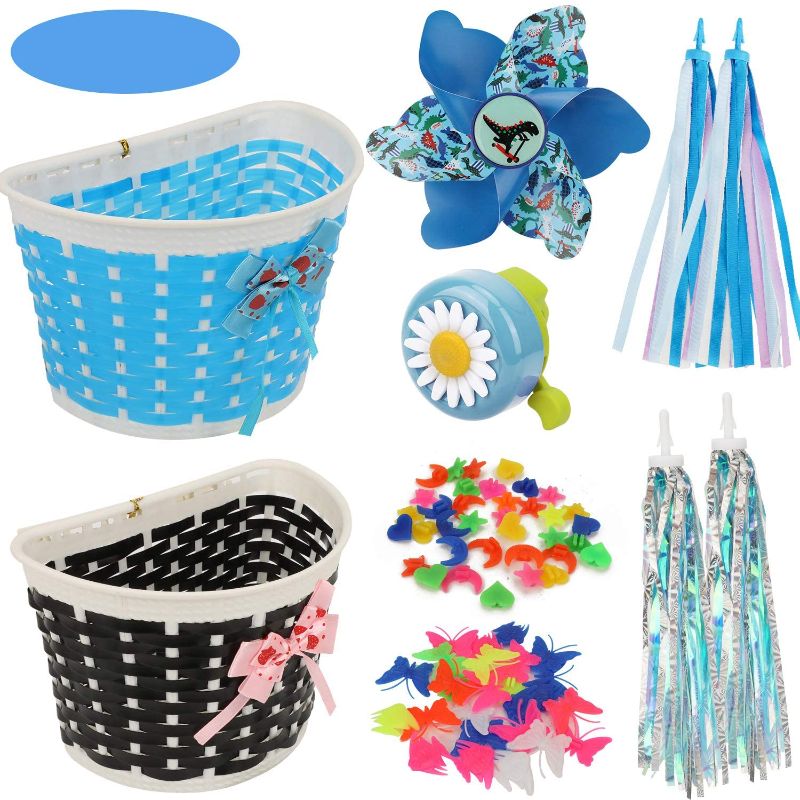 Photo 1 of Children's Bicycle Decoration (61PCS Bicycle Spoke Beads Decorations+ 2pcs Bike Basket+Bike Windmill Streamers+Bike Bell)