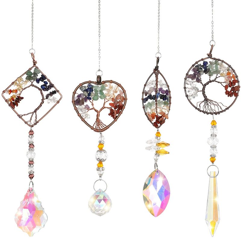 Photo 1 of Crystals Sun Catcher, Hanging Suncatchers Beads Chain Sphere Chandelier Lamps Light Pendant for Christmas Day, Wedding, Plants, Cars, Window Décor