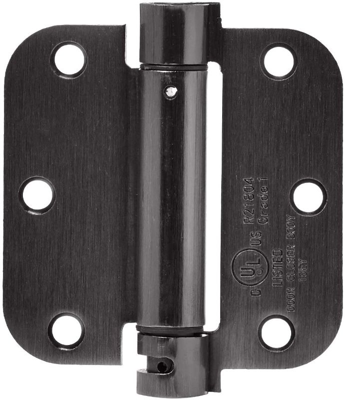 Photo 1 of Amazon Basics Self-Closing Door Hinge, 3.5 Inch x 3.5 Inch, 1 Piece, Oil Rubbed Bronze