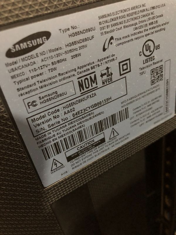 Photo 4 of SAMSUNG 55IN 2015 MODEL HG55ND890UF