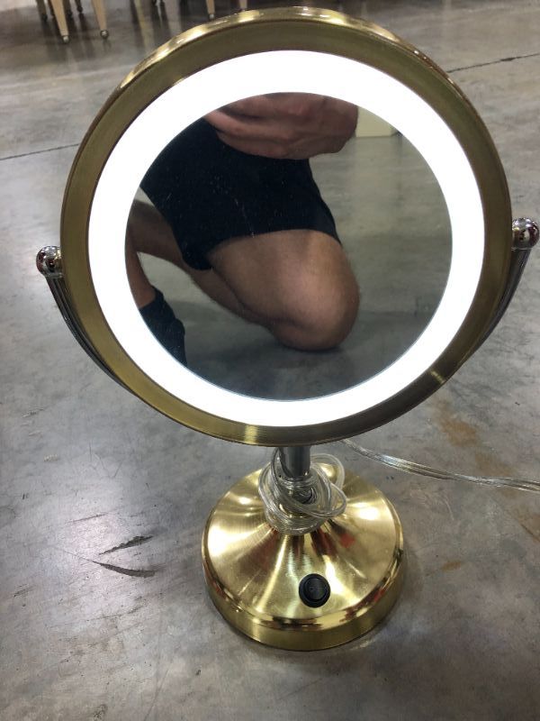 Photo 1 of 4pc GOLD LED MAKEUP MIRROR  H15 x W11 inches