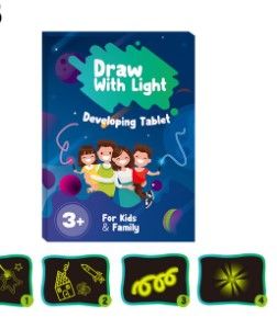 Photo 1 of Light Drawing Board Draw with Light Fun and Developing Toy, Fluorescent Luminous Writing Board Light Up Drawing Pad Light Drawing for Kids, Draw, Doodle, Art