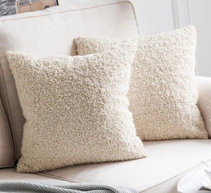 Photo 1 of Decorative Faux Wool Fur Throw Pillow Covers Super Soft Faux Wool Pillow Cases Luxious Cushion Covers for Sofa 45*45cm