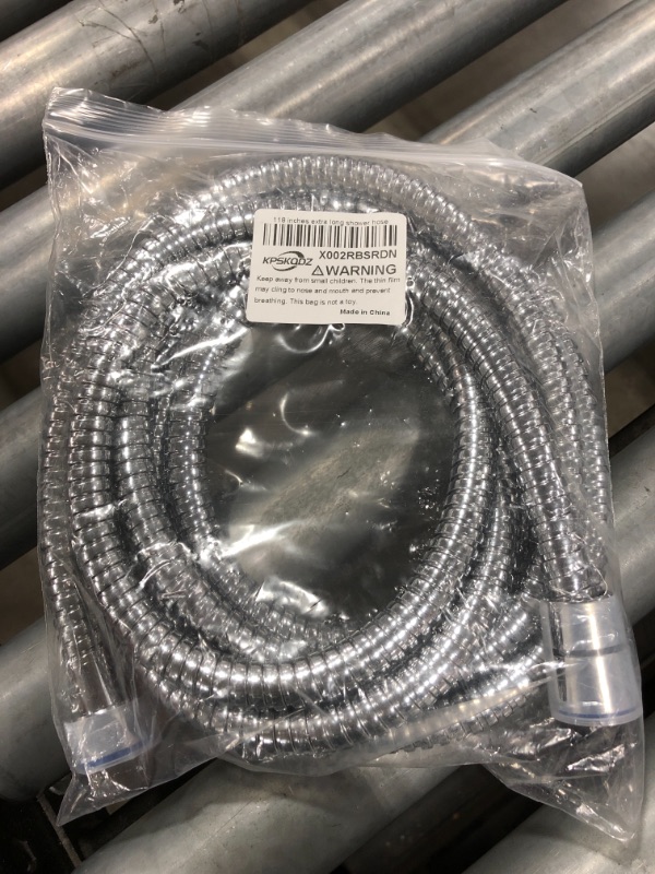 Photo 2 of 118 Inches Extra Long Shower Hose, Handheld Shower Head Extension Hose with Brass Insert and Nut, Chrome