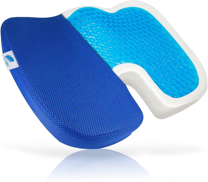 Photo 1 of FYHALE Seat Cushion for Office Chair,Gel Enhanced Chair Cushion,Non-Slip Orthopedic Gel & Memory Foam Cooling Cushion,U-Shaped Tailbone Pain Relief...
