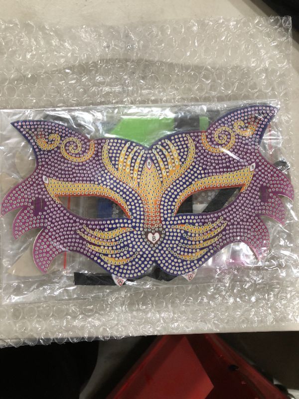 Photo 1 of DIY Diamond EVA Half Face Masks w/ Diamond Painting Tools, Masquerade Mask for Women Party Lace Eye Mask DIY Art Craft Gift
