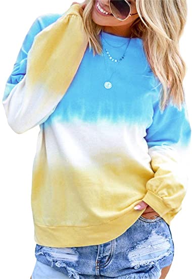 Photo 1 of gradient crewneck white blue and yellow (L)