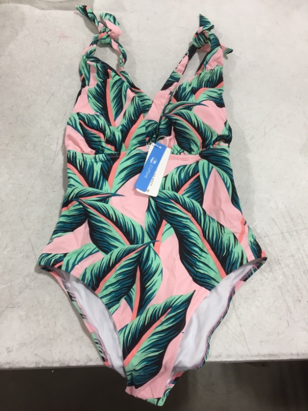 Photo 2 of CUPSHE Pink Palm Print One Piece Swimsuit (M)
