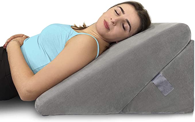 Photo 1 of Bed Wedge Pillow - Memory Foam Top Adjustable 9&12 inch Folding Incline Cushion, for Legs and Back Support Pillow