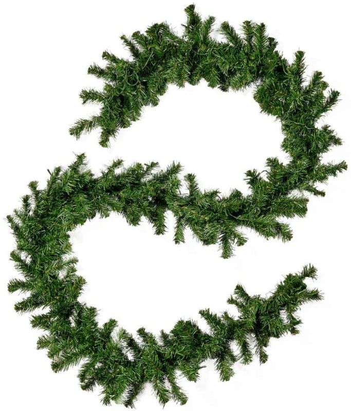 Photo 1 of Christopher Knight Home 307405 9-Foot Noble Fir Pre-lit Clear LED Artificial Christmas Garland, Battery-Operated, Timer Included, Green
