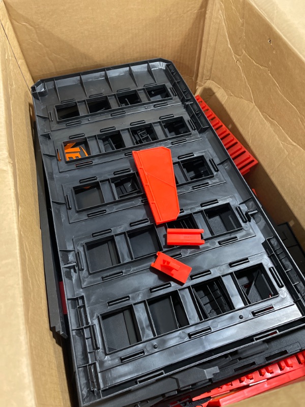 Photo 2 of NERF Elite Blaster Rack - Storage for up to Six Blasters, Including Shelving and Drawers Accessories, Orange and Black - Amazon Exclusive
