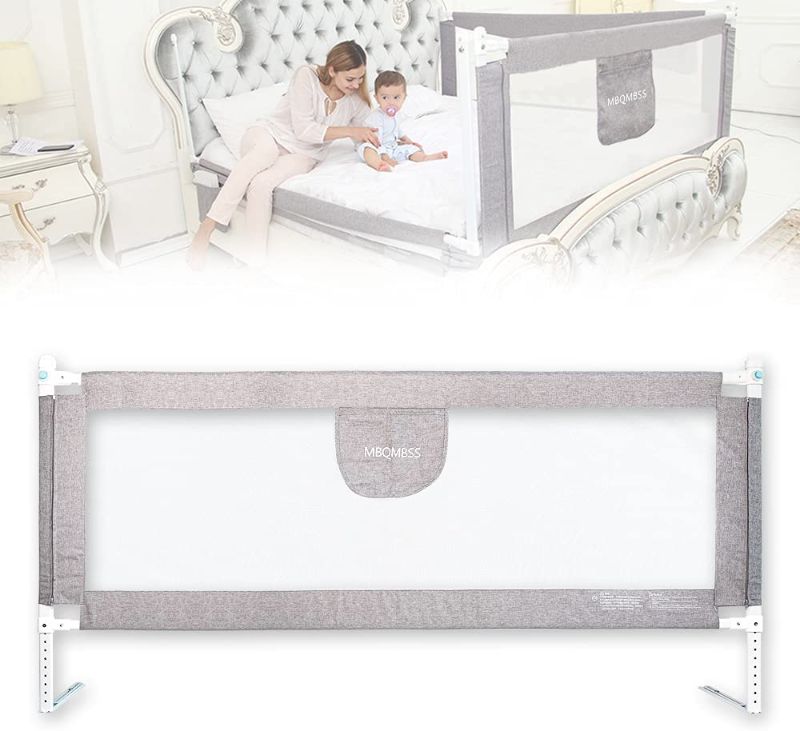Photo 1 of BABY JOY Bed Rails for Toddlers, 59'' Extra Long, Height Adjustable Kids Rail Guard w/ Double Safety Lock for Convertible Crib, Folding Baby Bedrail for Twin Double Full Size Queen King Mattress, Gray
