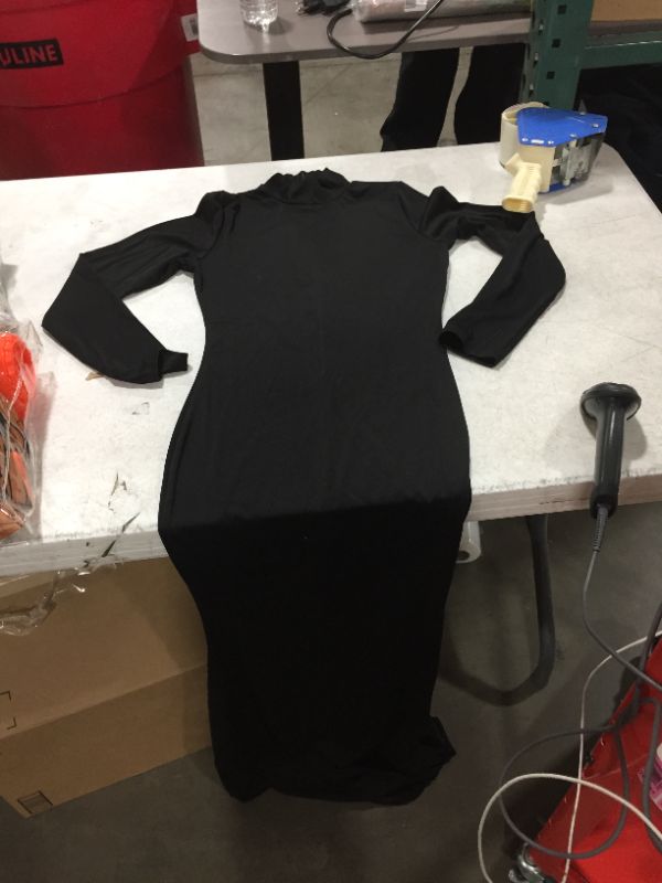 Photo 1 of XS Tall, long black long sleeve dress with semi turtle neck