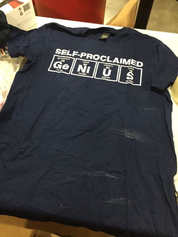 Photo 1 of Size L, genius navy blue shirt, deo stains