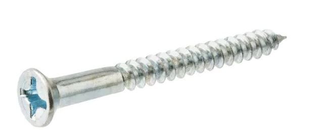 Photo 1 of #8 x 1-1/2 in. Zinc Plated Phillips Flat Head Wood Screw (100-Pack)
