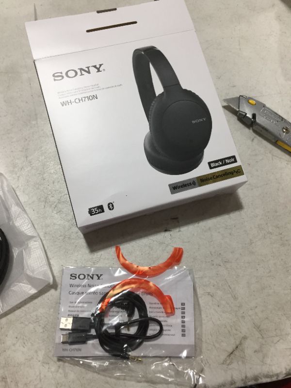 Photo 2 of Sony Noise Cancelling Headphones WHCH710N: Wireless Bluetooth Over the Ear Headset with Mic for Phone-Call, Black
