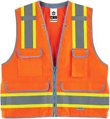 Photo 1 of Ergodyne GloWear Safety Vest, Heavy-Duty Surveyors, Type-R Class 2, Large/X-Large, Orange, 8254HDZ
