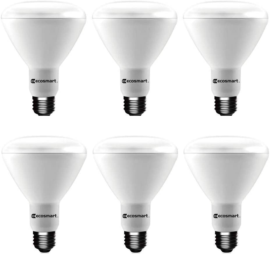 Photo 1 of EcoSmart 65W / 65 Watt Replacement (10.5W) LED BR30 Dimmable Soft White (2700K) Medium Base (E26) Energy Star Rated Reflector Lamp for Recessed Can Lights, 6 Pack
