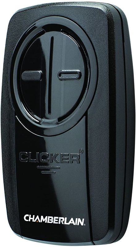 Photo 1 of Chamberlain KLIK5U-BK2 Clicker 2-Button Garage Door Opener Remote with Visor Clip, Black
