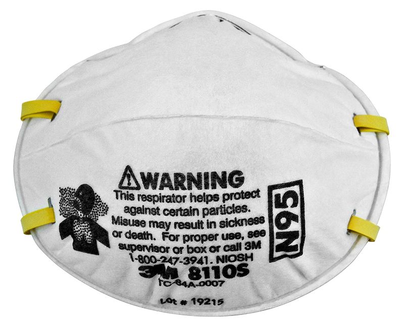 Photo 1 of 3M Particulate Respirator, 8110S, N95, Pack of 17, Smaller Size, Adjustable Noseclip, Two Strap Design, Advanced Electrostatic Media, Nosefoam, Disposable
