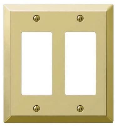 Photo 1 of Amerelle Century Double Rocker Steel Wallplate in Polished Brass
